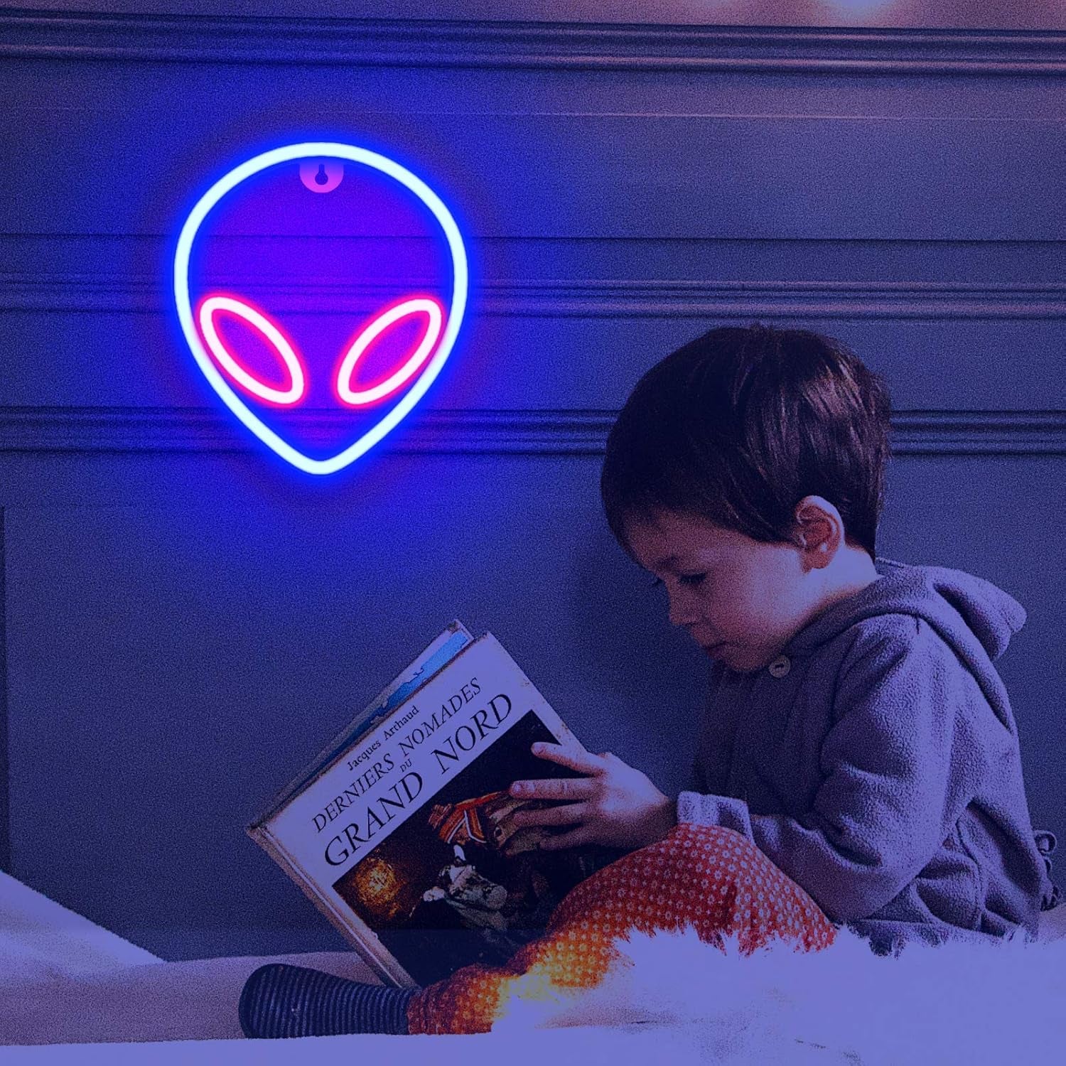 Neon Signs, Alien Neon Lights for Aesthetic Room Decor Light up Sign for Wall Decor Game Room Decor Cool Stuff for Teen Room Decor Led Sign for Man Cave Stuff, Trendy Home Decoration