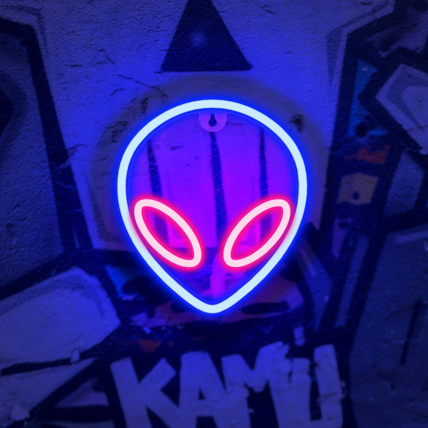 Neon Signs, Alien Neon Lights for Aesthetic Room Decor Light up Sign for Wall Decor Game Room Decor Cool Stuff for Teen Room Decor Led Sign for Man Cave Stuff, Trendy Home Decoration